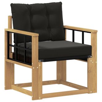 vidaXL Sof&aacute; De Exterior Madera Maciza De Acacia Y Textileno Blanco Vidaxl