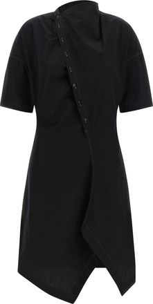 Christophe Lemaire Womens Black Cotton Midi Dress
