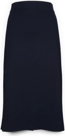 Elena Miro Midi Rok - Dames - Midirokken - Blauw - S - Nylon - Rokken