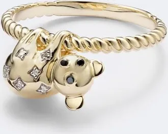 Yvonne L&eacute;on Yvonne L&eacute;on Koala 9kt gold ring with diamonds