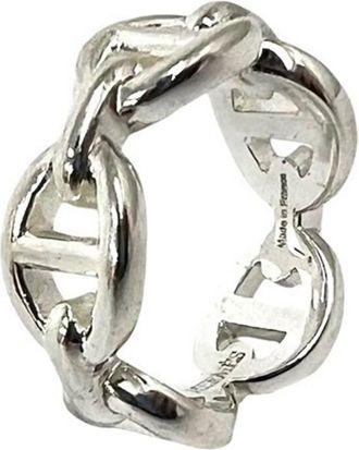 Herm&egrave;s Silver Silver 925 Band Ring (Pre-Owned)