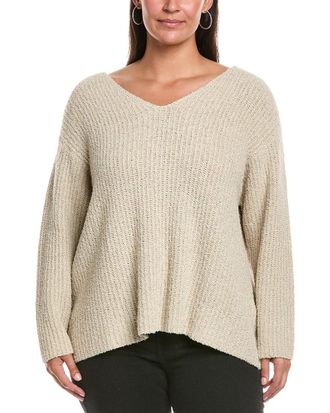 Eileen Fisher Plus V-Neck Cashmere-Blend Sweater