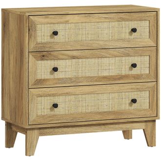 HOMCOM C&oacute;moda para dormitorio 80x35x76 cm madera natural