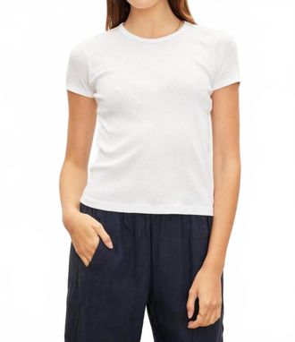 Velvet Brenny Ribbed Crewneck Top In White