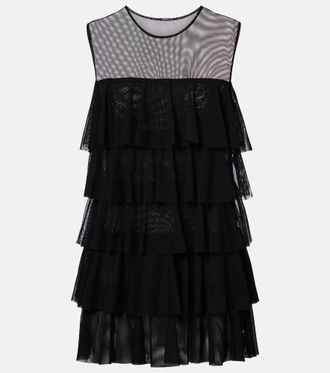 Norma Kamali Ruffled semi-sheer gown