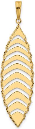 Diamond2Deal 14k Yellow Gold Polished Dia-cut Fancy Dangle Pendant