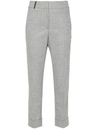 PESERICO bead-embellished trousers - Grey