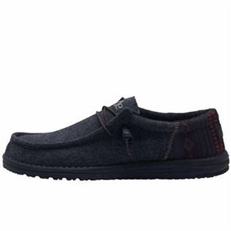 Hey Dude Mens Wally Funk Wool Slip On Shoes In Black
