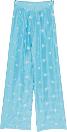 Forte_Forte Blue Embroidered Silk Trouser