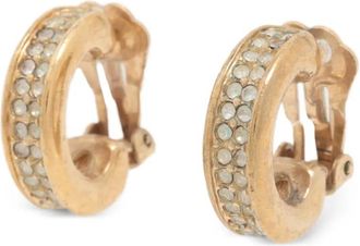 Dior 1980-1990 rhinestone-embellished earrings - Gold
