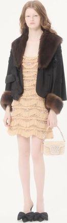 Valentino Garavani Borsa piccola a spalla Valentino Garavani Loc&ograve; con perle, strass e logo gioiello Donna CREMA UNI