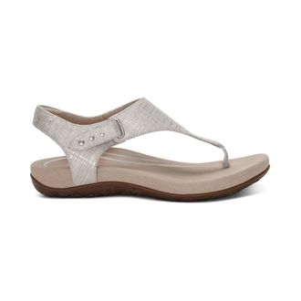 Aetrex Womens Ellie Adjustable Thong Sandal In Grey