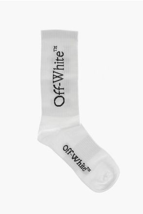 Off-white Ribbed Cotton Socks with Triple Arrow size M