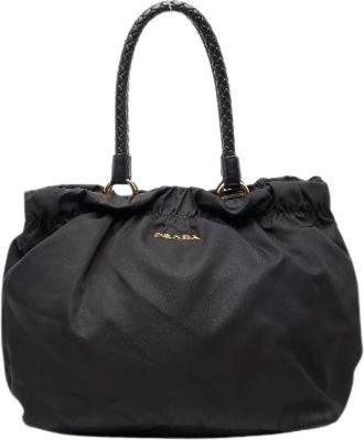 Prada Pre-owned Handbags, female, Black, Size: ONE SIZE Pre-owned Nylon Handbag