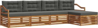 vidaXL Conjunto De Sof&aacute;s De Exterior 5 Uds. Natural Y Antracita Vidaxl