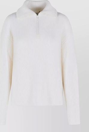Courr&egrave;ges ribbed zip high-neck sweater