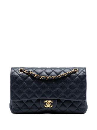 Chanel 2016-2017 Medium Classic Caviar Double Flap shoulder bag - women - Caviar Leather - One Size - Blue