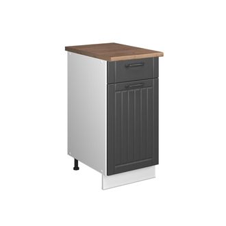 Vicco Mueble Bajo Para Fregadero/placa Fame-line, Gris Oscuro/blanco, 40 Cm, Et Roble, Vicco