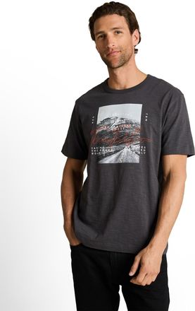 Tom Tailor T-Shirt TOM TAILOR, Herren, Gr. XXL, tarmac grau, Single Jersey, Obermaterial: 100% Baumwolle, bedruckt, regular fit normal, Rundhals, Shirts T-Shirt,