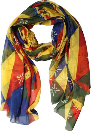 Dolce & Gabbana Multicolor Silk Printed Shawl Stole Womens Scarf