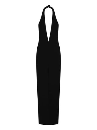 Mônot halterneck crepe maxi dress - women - Polyester - 38 - Black