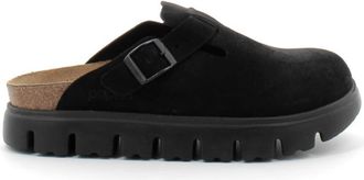 Birkenstock Boston - Dames - Slip ons - Zwart - 38 EU - Leer - Schoenen