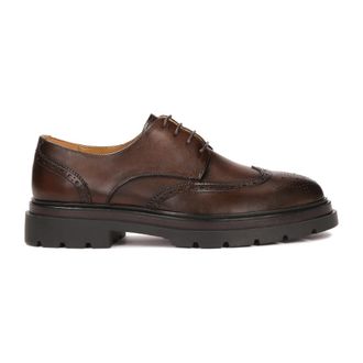 Kazar Bruine derby-stijl Brogues met openwerkversiering - Heren - Nette schoenen - Bruin - 46 EU - Leer - Schoenen