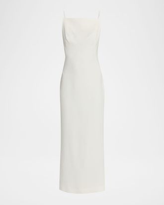 Givenchy Square Neckline Sleeveless Long Dress