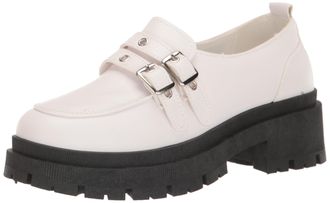Yoki Yoki Womens Lugsole Loafers, White, 8 UK