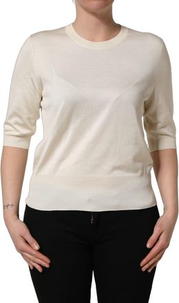 Dolce & Gabbana Womens Sweater White Silk