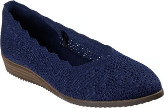 Skechers Women Cleo Sawdust-Modesty Sneaker, Blue, 5 UK