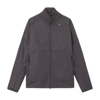 Stone Island Light Jackets, male, Gray, Size: XL Textured Zip Jacket