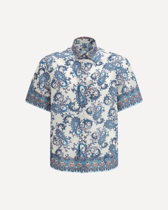 Etro Cotton Shirt with floral and paisley motif Male M