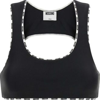 Moschino Top met logoband en uitsnijding - Dames - Tops zonder mouwen - Zwart - S - Tops