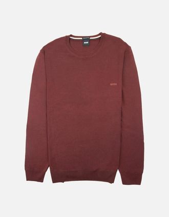 HUGO BOSS Mens Hugo Boss Botto-l Embroidered Logo With Responsible Wool Swe Burgundy 604 - Size: 42
