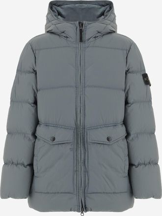 Stone Island Boys Technical Hooded Jacket Dark Blue