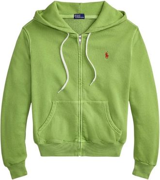 Ralph Lauren Hoodies & sweatvesten, Dames, Groen, L, Katoen, Logo-embroidered Hoodie