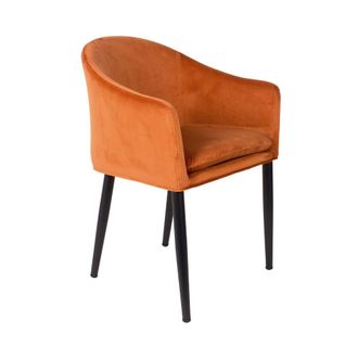 White Label Silla de terciopelo naranja