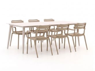 Forza Furniture Forza Vico/Sora 220cm dining tuinset 7-delig stapelbaar