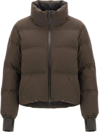 Herno Gewatteerde donsjas met hoge kraag en ritssluiting - Dames - Winterjassen - Bruin - S - Jassen