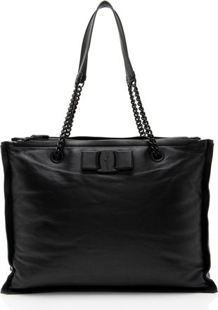 Ferragamo Leather Viva Bow Small Tote