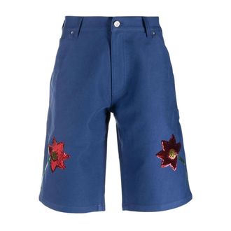 Sky High Farm Sequin-Embellished Denim Shorts - male - SKY HIGH FARM - Casual Shorts - Blue - S - Shorts