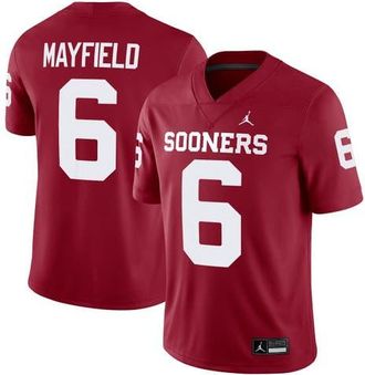 Jordan Brand Mens Jordan Brand Baker Mayfield Crimson Oklahoma Sooners Alumni Player Game Jersey at Nordstrom, Size Xxx-Large