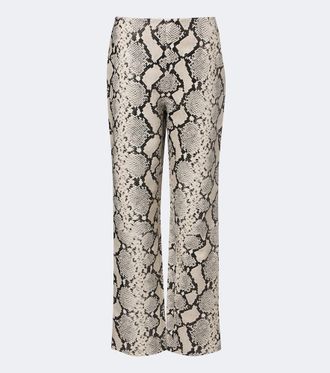 R&oacute;he R&oacute;he Snake-effect leather straight pants