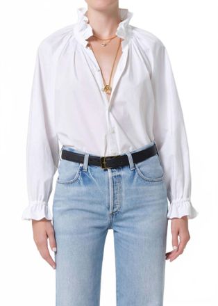 Citizens Of Humanity Loretta Ruffle Top In White