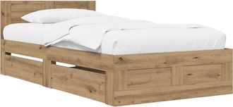 vidaXL Estructura De Cama 2 Uds. Roble Artisan Madera De Ingenier&iacute;a Vidaxl