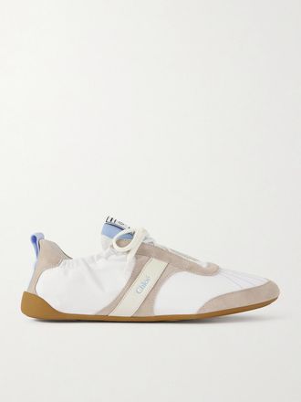 Chloé Sneakers In Pelle Con Finiture In Camoscio Kick - Bianco