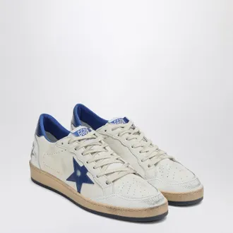 Golden Goose White/Metallic Blue Ballstar Sneakers