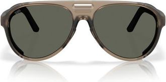 Costa Grand Catalina 59mm Polarized Aviator Sunglasses in Matte Brown Smoke /Gray 580G at Nordstrom