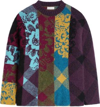 Dries Van Noten patchwork wollen trui